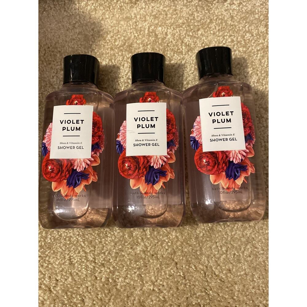 3x Bath & Body Works VIOLET PLUM Shower Gel Body Wash